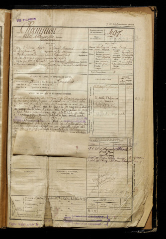 Champion, Abel Alexandre Casimir, né le 08 février 1900 à Saint-Maxent (Somme), classe 1920, matricule n° 497, Bureau de recrutement d'Abbeville