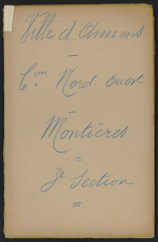 Liste électorale : Amiens, 3ème Section (Montiéres)