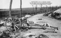 Une des pièces de 77 qui bombardaient Hangard de la Route de Villers-Bretonneux à Demuin
