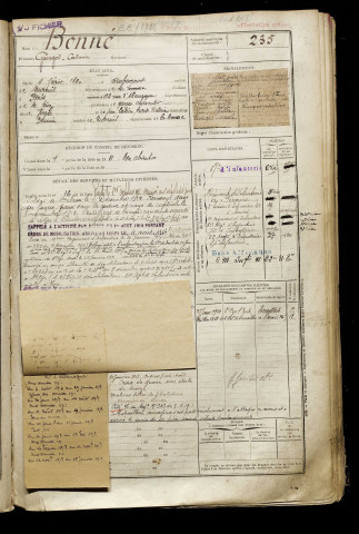 Bonné, Georges Casimir, né le 04 février 1890 à Aubercourt (Somme), classe 1910, matricule n° 235, Bureau de recrutement de Péronne