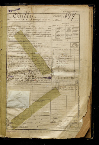 Cailly, Edouard Jules Alphonse André, né le 13 février 1899 à Long (Somme), classe 1919, matricule n° 497, Bureau de recrutement d'Abbeville