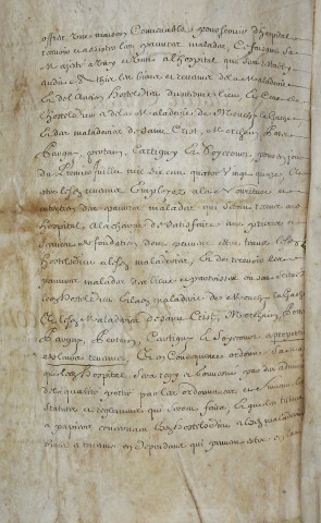 Annexe 2 aux lettres patentes de Louis XIV ordonnant l'union des biens et revenus de diverses maladreries et hotels-Dieu à l'hôpital qui sera rétabli à Athies