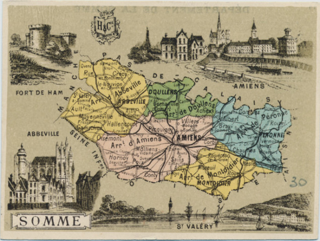 Carte géographique du département de la Somme