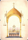 Projet de ciborium pour une église : dessin de l'architecte Delefortrie
