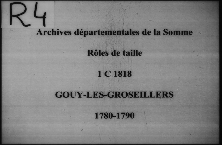 Rôle de répartition des tailles et accessoires de la commune de Gouy-les-Groseillers (Oise)