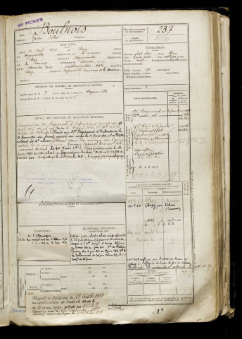 Boulnois, Gaston Fulbert, né le 10 avril 1896 à Chépy (Somme), classe 1916, matricule n° 237, Bureau de recrutement d'Abbeville