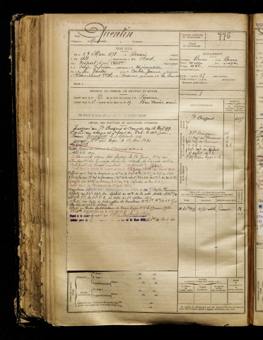 Quentin, Maurice, né le 29 mars 1898 à Denain (Nord), classe 1918, matricule n° 776, Bureau de recrutement de Péronne