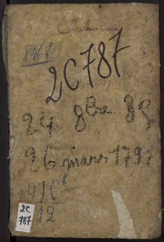 Centième denier du bureau d'Andainville pour la période du 24 octobre 1785 au 26 mars 1790