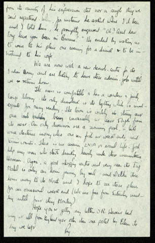 Lt R. Goldwater RA, RA Mess MUTTRA, India Command, 13/10/45 : lettre de Raymond Goldwater à son frère Stan