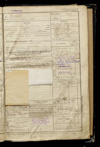 Martin, André Arthur, né le 02 mai 1896 à Amiens (Somme), classe 1916, matricule n° 1499, Bureau de recrutement d'Amiens