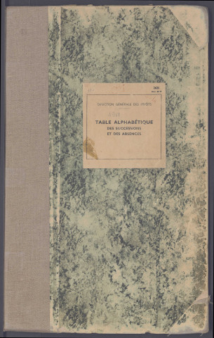 Table des successions et absences du bureau d'Amiens