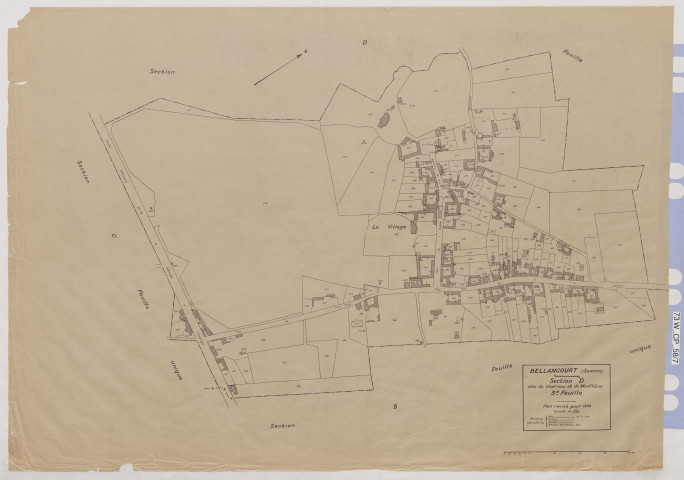 Plan du cadastre rénové - Bellancourt : section D3