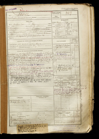 Goret, Eugène Fernand Lucien, né le 14 mars 1901 à Roye (Somme), classe 1921, matricule n° 327, Bureau de recrutement de Péronne