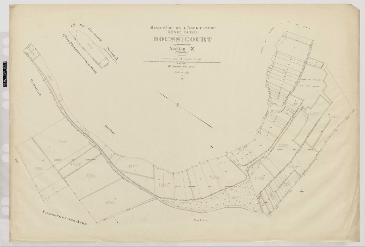 Plan du cadastre rénové - Boussicourt : section Z1