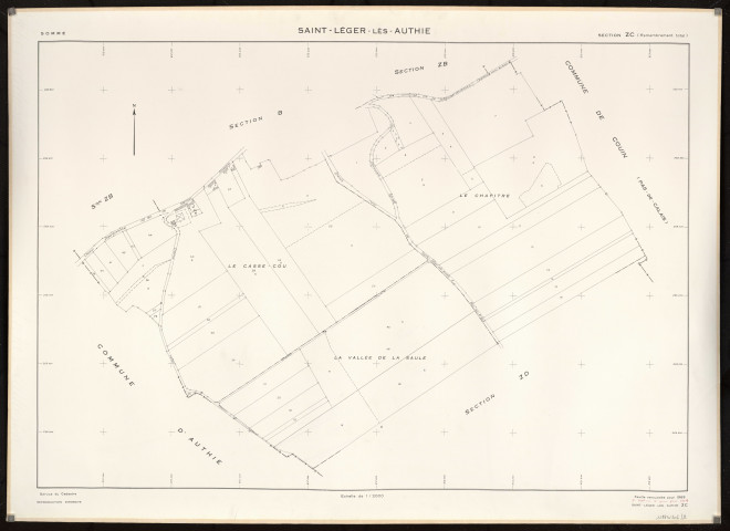 Plan du cadastre rénové - Saint-Léger-lès-Authie : section ZC