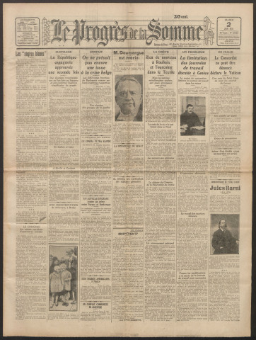 Le Progrès de la Somme, numéro 18904, 2 juin 1931