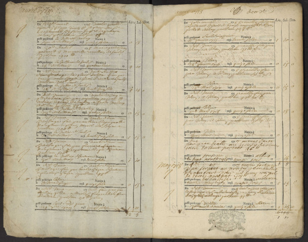 Contrôle des actes du bureau d'Albert pour la période du 23 avril 1718 au 27 juin 1720