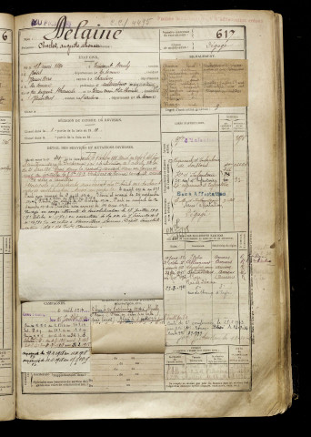 Delaine, Charles Auguste Athanase, né le 18 mai 1890 à Tincourt-Boucly (Somme), classe 1910, matricule n° 617, Bureau de recrutement de Péronne