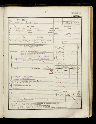 Wattez, Albert Jean Baptiste, né le 08 août 1898 à Licques (Pas-de-Calais), classe 1918, matricule n° 2143, Bureau de recrutement d'Amiens