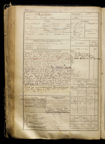 Barbier, René Joseph, né le 05 décembre 1892 à Amiens (Somme), classe 1912, matricule n° 260, Bureau de recrutement d'Amiens