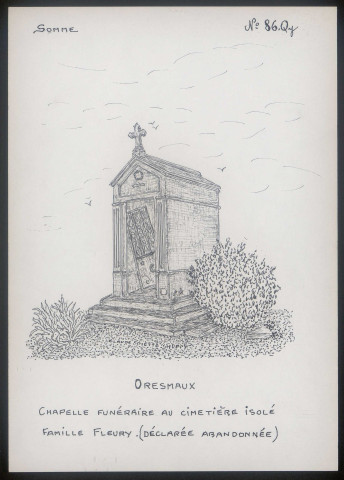 Oresmaux : chapelle funéraire « moderne » au cimetière isolé - (Reproduction interdite sans autorisation - © Claude Piette)