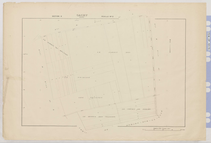Plan du cadastre rénové - Cachy : section D2