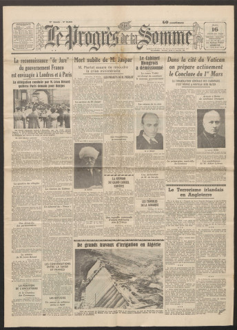 Le Progrès de la Somme, numéro 21698, 16 février 1939