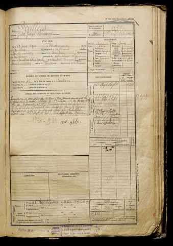 Devillers, Jules Joseph Florimond, né le 22 juin 1900 à Bouquemaison (Somme), classe 1920, matricule n° 931, Bureau de recrutement d'Abbeville