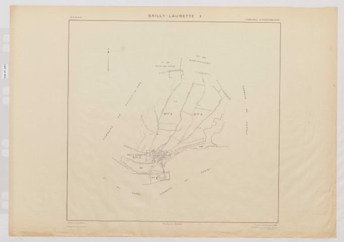 Plan du cadastre rénové - Sailly-Laurette : tableau d'assemblage (TA)