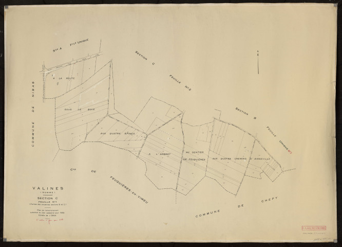 Plan du cadastre rénové - Valines : section C1