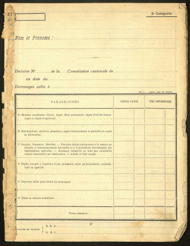 Corbie. Demande d'indemnisation des dommages de guerre : dossier Ville de Corbie (Bâtiments communaux divers)