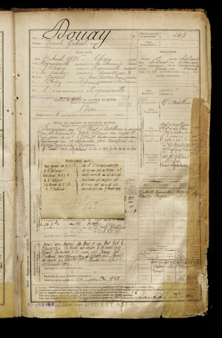 Douay, Emile Gabriel, né le 01 avril 1880 à Chépy (Somme), classe 1900, matricule n° 643, Bureau de recrutement d'Abbeville