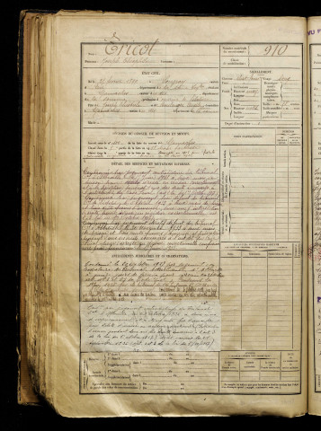 Tricot, Joseph Théophile, né le 25 février 1899 à Longroy (Seine-Maritime), classe 1919, matricule n° 910, Bureau de recrutement d'Abbeville