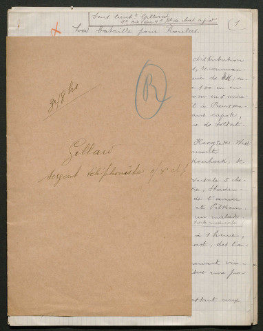 Témoignage de Gillard, Léo (Caporal) et correspondance avec Jacques Péricard