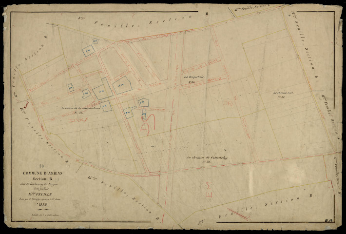 Plan du cadastre napoléonien - Amiens : Faubourg de Noyon (Le), B14