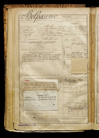 Belpaume, Albert Gabriel, né le 06 janvier 1880 à Abbeville (Somme), classe 1900, matricule n° 558, Bureau de recrutement d'Abbeville