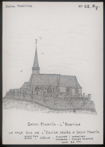 Saint-Martin-l'Hortier (Seine-Maritime) : façade sud de l'église - (Reproduction interdite sans autorisation - © Claude Piette)