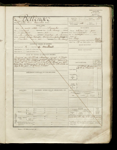 Bellenger, Jules Louis Edouard, né le 08 août 1899 à Canaples (Somme), classe 1918, matricule n° 1162, Bureau de recrutement d'Abbeville