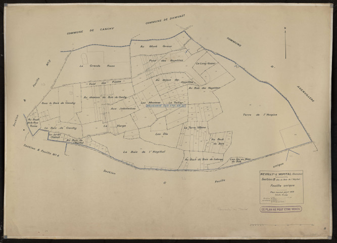 Plan du cadastre rénové - Neuilly-l'Hôpital : section B