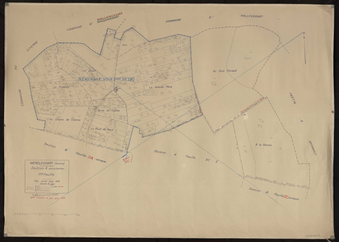 Plan du cadastre rénové - Mérélessart : section A1