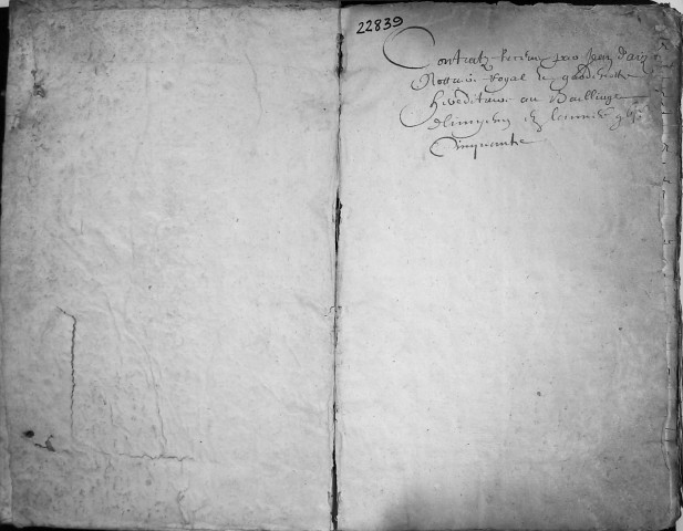 Etude de Me Jean Daiz à Amiens (étude n°22). Minutes de l'année 1650