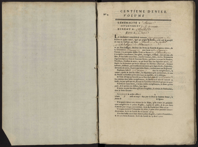 Centième denier du bureau de Chaulnes pour la période du 5 septembre 1778 au 13 mai 1781