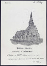 Dreuil-Hamel (commune d'Airaines) : église en grand péril, façade ouest, clocher et mur nord - (Reproduction interdite sans autorisation - © Claude Piette)