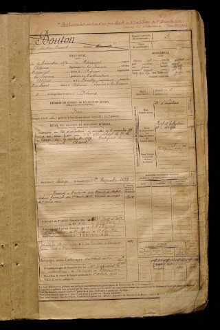 Bouton, Nicolas Ernest, né le 06 décembre 1875 à Hérissart (Somme), classe 1895, matricule n° 3, Bureau de recrutement d'Abbeville
