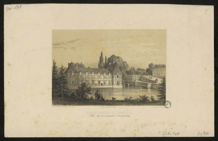 Vue du Château de Chantilly. Bâti par le connétable de Montmorency