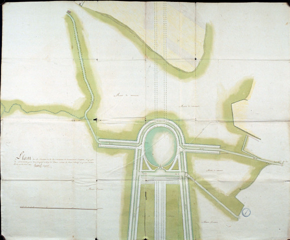 Plan de la rivière et de la commune de Renancourt suivant le projet de redressement pour etre comparé à celuy de l'état actuel le tout relatif au procès verbal du 2 au 12 août 1760