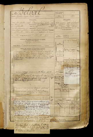 Belval, Gaston Eugène Ernest, né le 30 juillet 1878 à Dammartin-en-Goële (Seine-et-Marne), classe 1898, matricule n° 551, Bureau de recrutement d'Abbeville