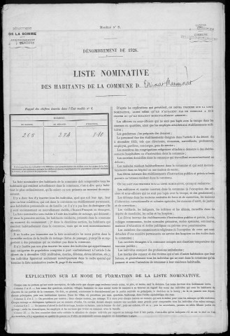 Recensement de la population : Etricourt-Manancourt