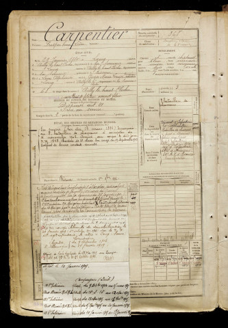 Carpentier, Prosper Henri Léon, né le 29 janvier 1880 à Long (Somme), classe 1900, matricule n° 368, Bureau de recrutement d'Abbeville