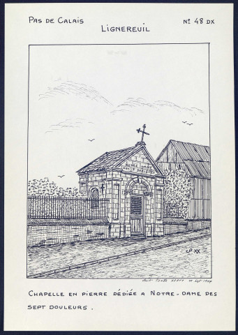 Lignereuil (Pas-de-Calais) : chapelle en pierre - (Reproduction interdite sans autorisation - © Claude Piette)